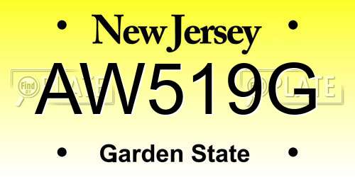 AW519G New Jersey License Plate