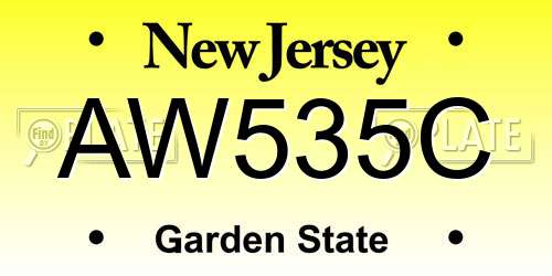 AW535C New Jersey License Plate