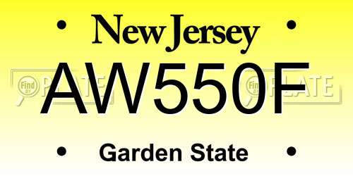 AW550F New Jersey License Plate