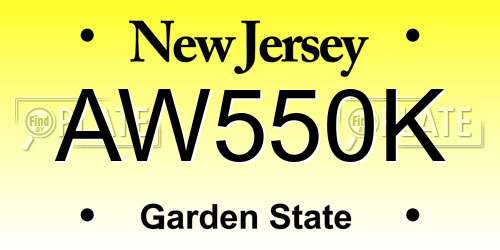 AW550K New Jersey License Plate
