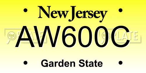 AW600C New Jersey License Plate