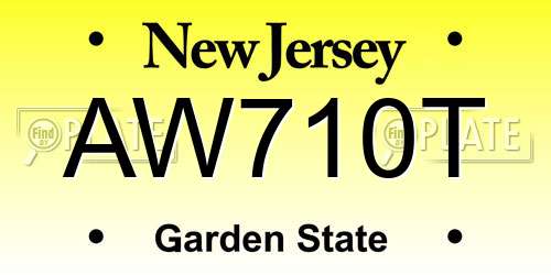 AW710T New Jersey License Plate