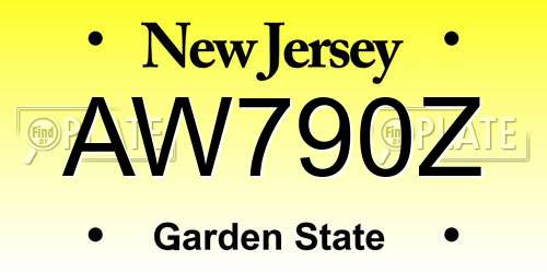 AW790Z New Jersey License Plate