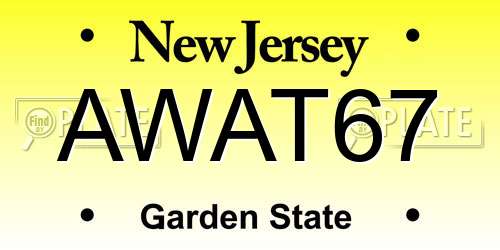 AWAT67 New Jersey License Plate