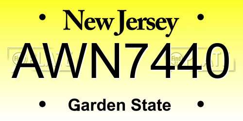 AWN7440 New Jersey License Plate
