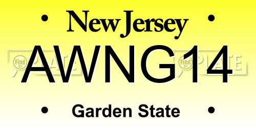 AWNG14 New Jersey License Plate