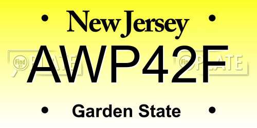 AWP42F New Jersey License Plate