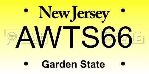 AWTS66 New Jersey License Plate