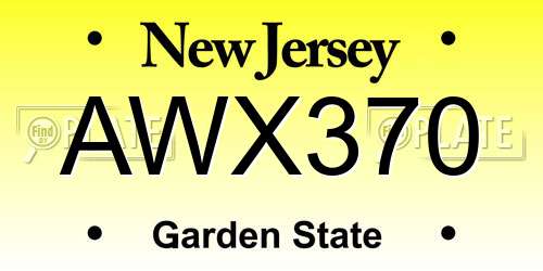 AWX370 New Jersey License Plate