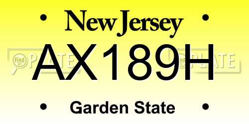 AX189H New Jersey License Plate