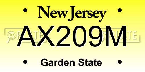 AX209M New Jersey License Plate