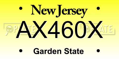 AX460X New Jersey License Plate