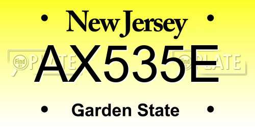 AX535E New Jersey License Plate