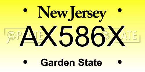 AX586X New Jersey License Plate