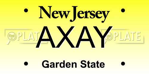 AXAY New Jersey License Plate
