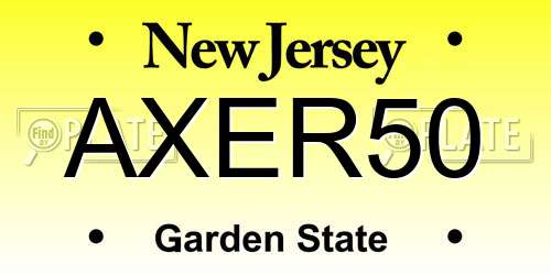 AXER50 New Jersey License Plate