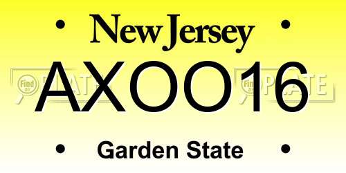 AXOO16 New Jersey License Plate