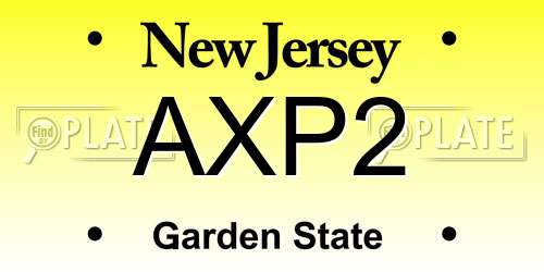 AXP2 New Jersey License Plate