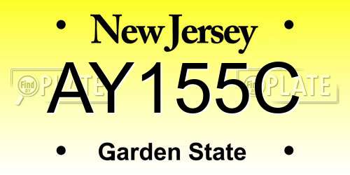 AY155C New Jersey License Plate