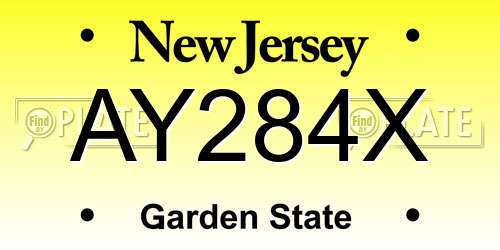 AY284X New Jersey License Plate