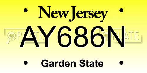 AY686N New Jersey License Plate