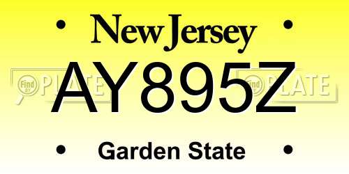 AY895Z New Jersey License Plate