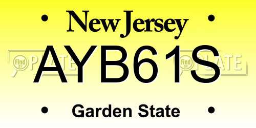 AYB61S New Jersey License Plate