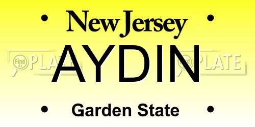 AYDIN New Jersey License Plate