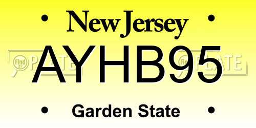 AYHB95 New Jersey License Plate