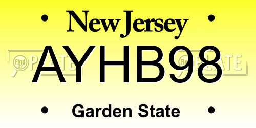 AYHB98 New Jersey License Plate