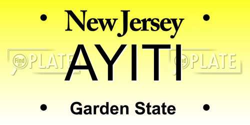 AYITI New Jersey License Plate