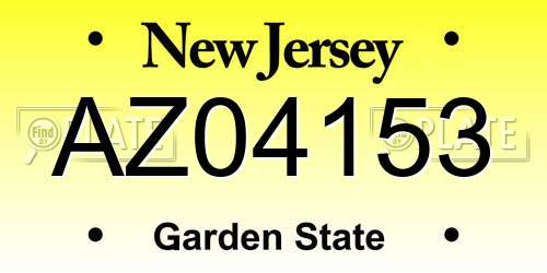 AZ04153 New Jersey License Plate