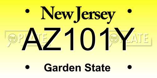 AZ101Y New Jersey License Plate