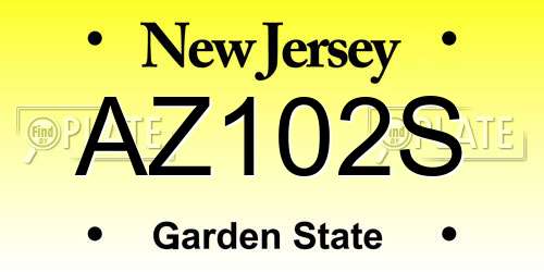 AZ102S New Jersey License Plate