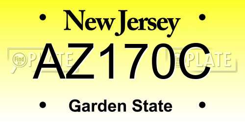 AZ170C New Jersey License Plate