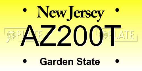 AZ200T New Jersey License Plate