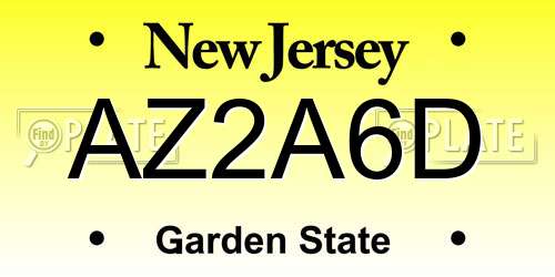 AZ2A6D New Jersey License Plate