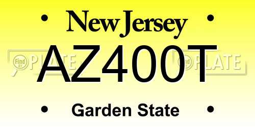 AZ400T New Jersey License Plate
