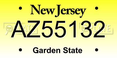 AZ55132 New Jersey License Plate