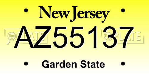 AZ55137 New Jersey License Plate