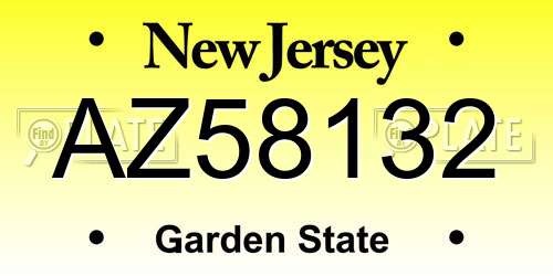 AZ58132 New Jersey License Plate