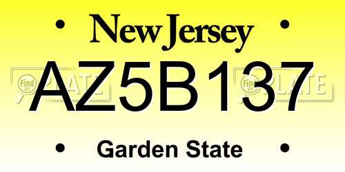 AZ5B137 New Jersey License Plate