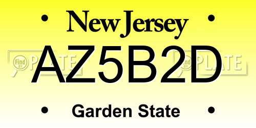 AZ5B2D New Jersey License Plate