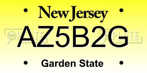 AZ5B2G New Jersey License Plate