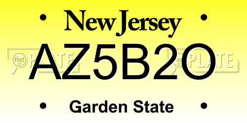 AZ5B2O New Jersey License Plate