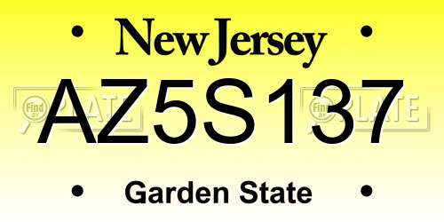 AZ5S137 New Jersey License Plate
