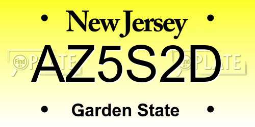 AZ5S2D New Jersey License Plate