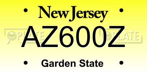 AZ600Z New Jersey License Plate