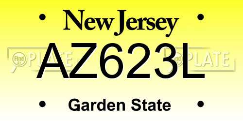 AZ623L New Jersey License Plate