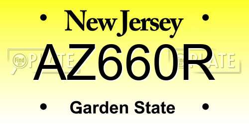 AZ660R New Jersey License Plate